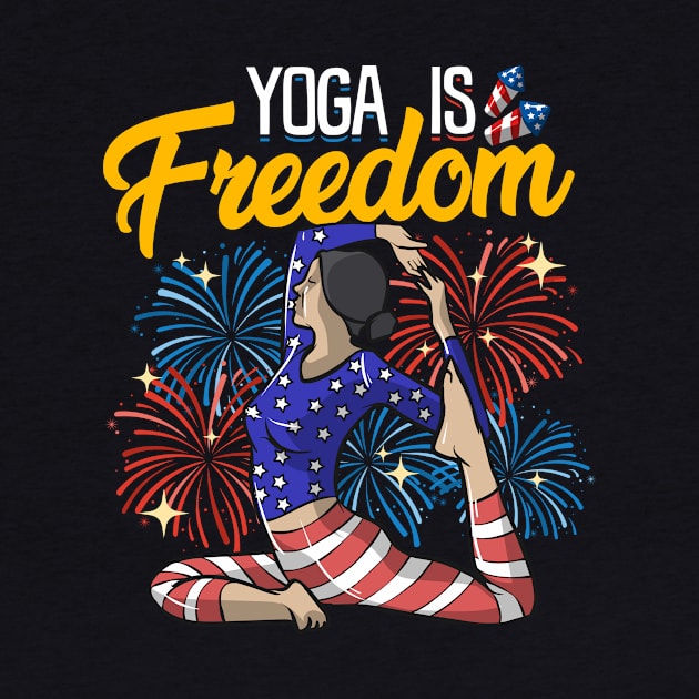 Yoga Is Freedom American Flag  Meditation by Ramadangonim
